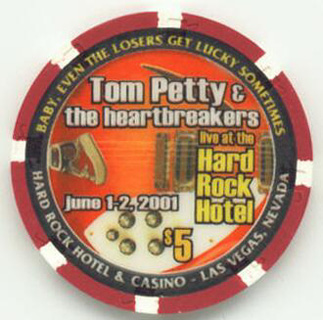 Hard Rock Tom Petty 2001 $5 Casino Chip 