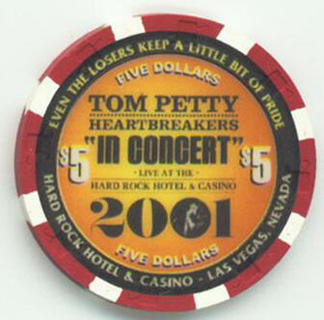 Hard Rock Tom Petty 2001 $5 Poker Chip 