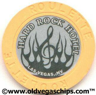Las Vegas Hard Rock Hotel Black Flame Peach Roulette Chip