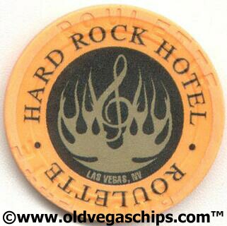 Las Vegas Hard Rock Hotel Bronze Flame Peach Roulette Chip