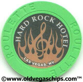 Las Vegas Hard Rock Hotel Bronze Flame Green Roulette Chip