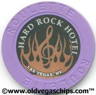 Las Vegas Hard Rock Hotel Bronze Flame Purple Roulette Chip
