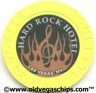 Las Vegas Hard Rock Hotel Bronze Flame Yellow Roulette Chip