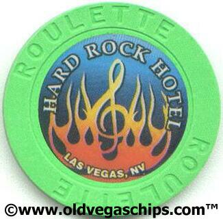 Las Vegas Hard Rock Hotel Orange Flame Green Roulette Chip