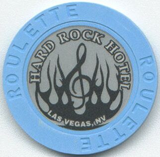 Las Vegas Hard Rock Hotel Black Flame Blue Roulette Chip