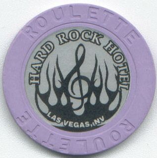 Las Vegas Hard Rock Hotel Black Flame Purple Roulette Chip