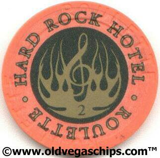 Las Vegas Hard Rock Hotel Bronze Flame Orange Roulette Chip