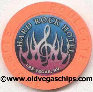 Las Vegas Hard Rock Hotel Purple Flame Orange Roulette Chip