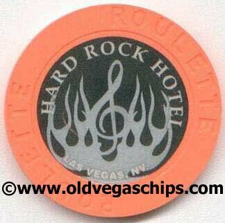 Las Vegas Hard Rock Hotel Silver Flame Orange Roulette Chip