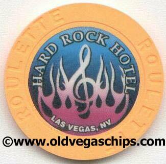 Las Vegas Hard Rock Hotel Purple Flame Orange Roulette Chip