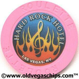 Las Vegas Hard Rock Hotel Orange Flame Pink Roulette Chip