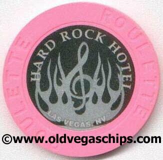 Las Vegas Hard Rock Hotel Silver Flame Pink Roulette Chip