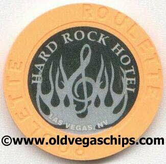 Las Vegas Hard Rock Hotel Silver Flame Peach Roulette Chip