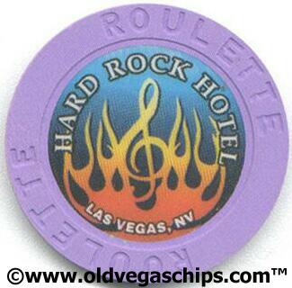 Las Vegas Hard Rock Hotel Orange Flame Purple Roulette Chip