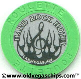 Las Vegas Hard Rock Hotel Black Flame Green Roulette Chip