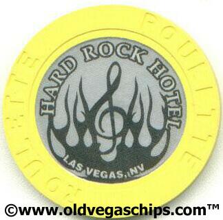 Las Vegas Hard Rock Hotel Black Flame Yellow Roulette Chip