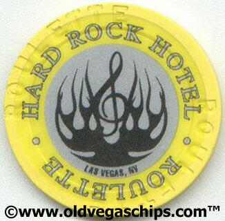 Hard Rock Hotel Black Flame Yellow Roulette Chip
