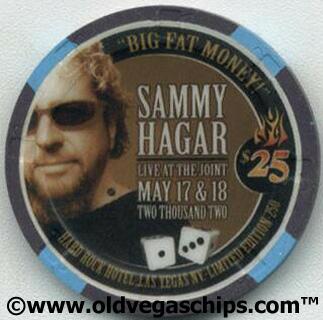 Las Vegas Hard Rock Sammy Hagar 2002 $25 Casino Chip