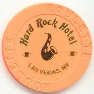 Las Vegas Hard Rock Hotel Saxophone Orange Roulette Casino Chip