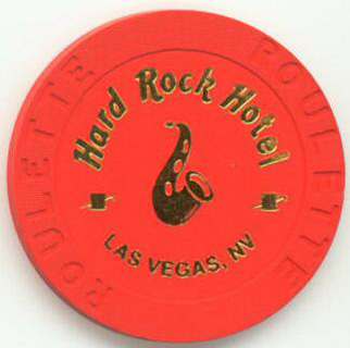 Las Vegas Hard Rock Hotel Saxophone Red Roulette Casino Chip