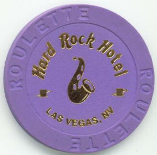 Las Vegas Hard Rock Hotel Saxophone Purple Roulette Casino Chip