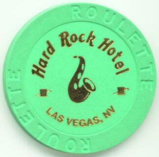 Las Vegas Hard Rock Hotel Saxophone Green Roulette Casino Chip