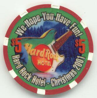Las Vegas Hard Rock Marilyn Monroe Christmas 2001 $5 Casino Poker Chip