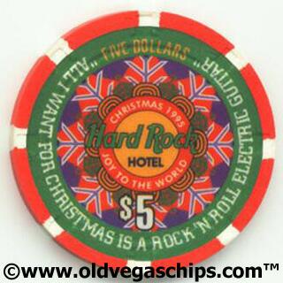 Las Vegas Hard Rock Hotel Christmas 1995 $5 Casino Chip
