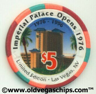 Las Vegas Imperial Palace 20th Anniversary 1996 $5 Casino Chip