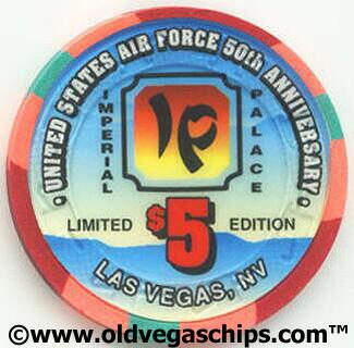 Imperial Palace Air Force 50th Anniversary $5 Casino Chip