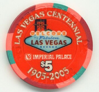 Imperial Palace Las Vegas Centennial $5 Casino Chip