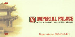 Las Vegas Imperial Palace Hotel Room Key