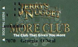 Jerry's Nugget Slot Club Card