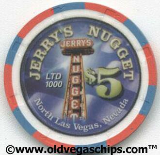 Jerry's Nugget Race Car $5 Casino Chip