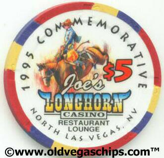 Las Vegas Joe's Longhorn $5 Rodeo Casino Chips