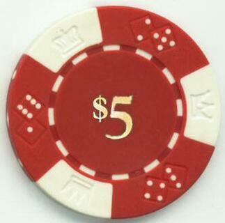 Kings Crown Gold $5 Poker Chip