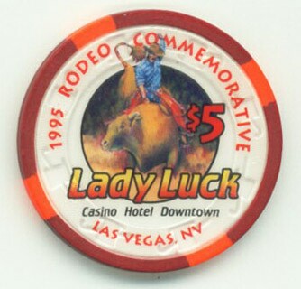 Lady Luck Rodeo 1995 $5 Casino Chip