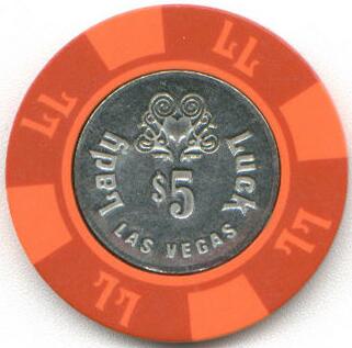 Lady Luck $5 Casino Chip