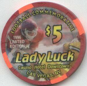 Lady Luck Superbowl 1996 $5 Casino Chip