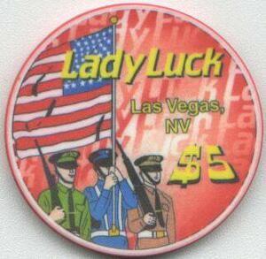Lady Luck Memorial Day $5 Casino Chip
