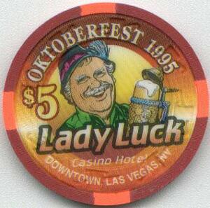 Lady Luck Oktoberfest 1995 $5 Casino Chip