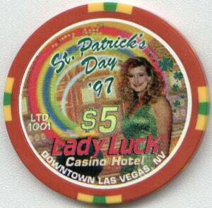Lady Luck St. Patrick's Day 1997 $5 Casino Chip