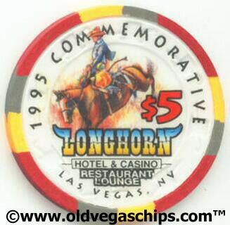Las Vegas Longhorn Casino Rodeo 1995 $5 Casino Chip 