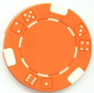 Lucky 7's Orange Poker Chips
