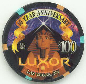 Las Vegas Luxor 10th Anniversary $100 Casino Chip 