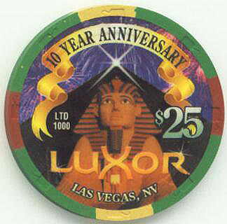 Las Vegas Luxor 10th Anniversary $25 Casino Chip 