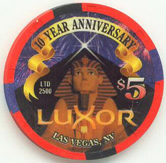 Luxor 10th Anniversary $5 Casino Chip