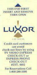 Las Vegas Luxor Hotel Room Key