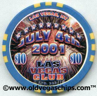 Las Vegas Club 4th of July 2001 $10 Casino Chip