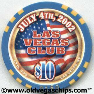 Las Vegas Club 4th of July 2002 $10 Casino Chip
